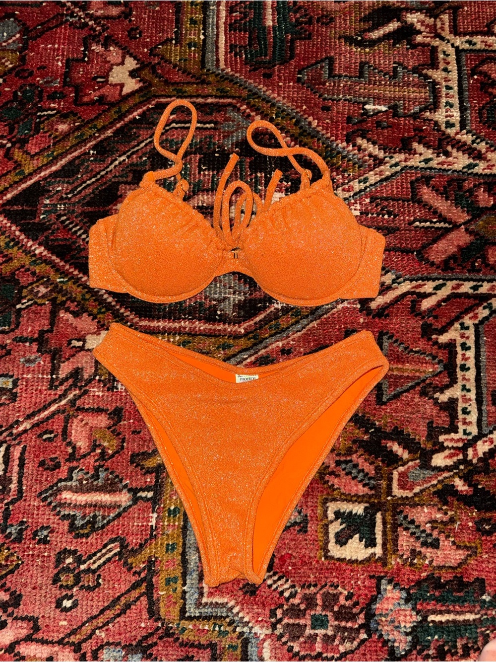 Montce Orange Shimmery Bikini Two-Piece